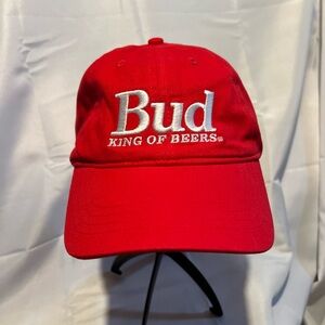 Vintage Bud King of Beers Red Embroidered Adjustable Hat, Super Clean Snap Back